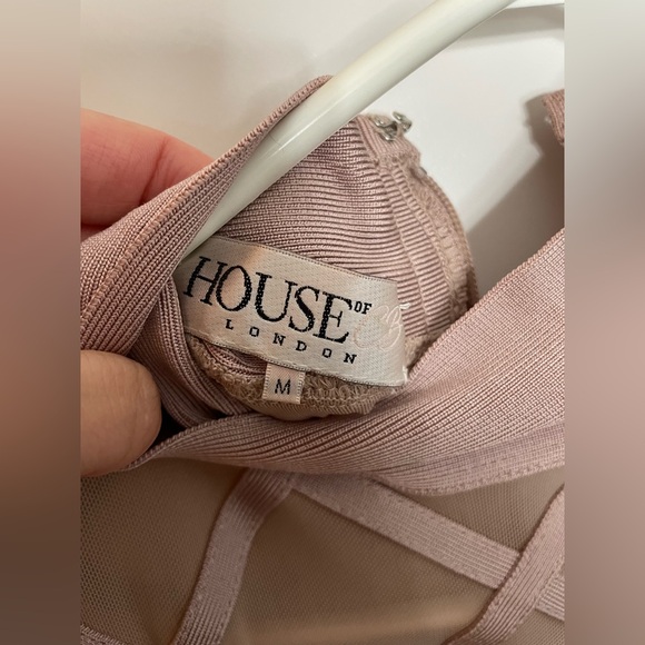 Size Medium House of CB sheer panelled bandage dress with under garment - Picture 2 of 5